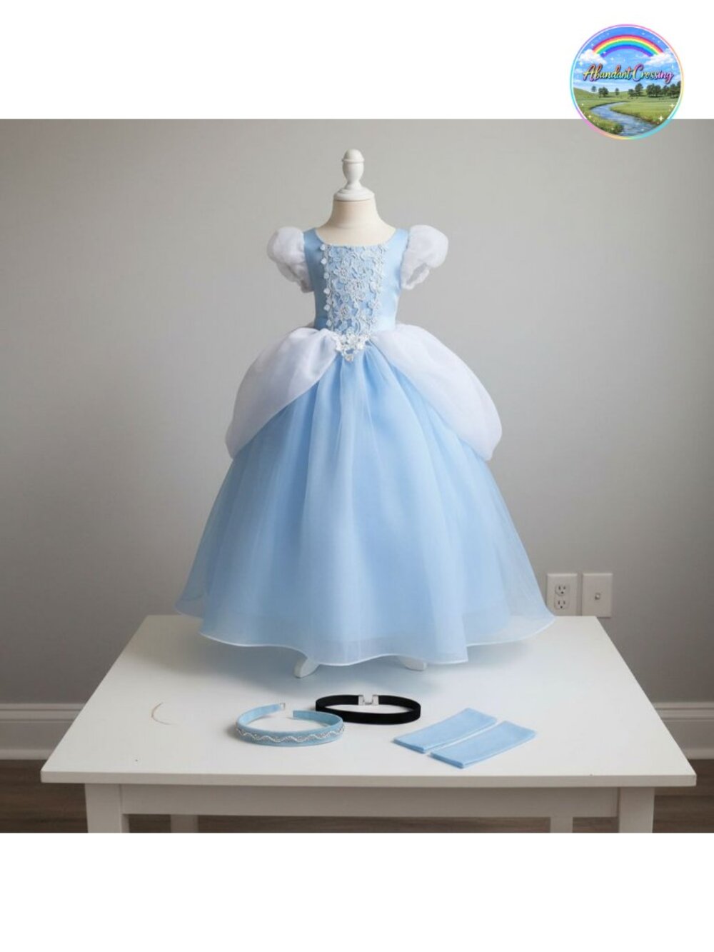 Girls Princess Costume Dress Up Tulle Gown Halloween Christmas Pageant 3+
